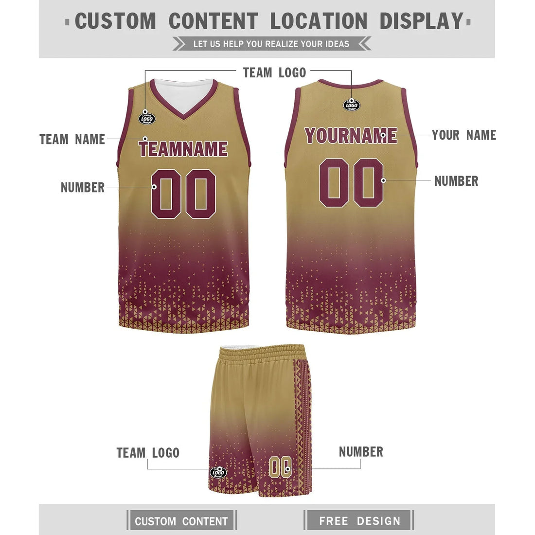 Custom Yellow Red Fade Fashion Sports Uniform Basketball Jersey BBJ01-D020102-5