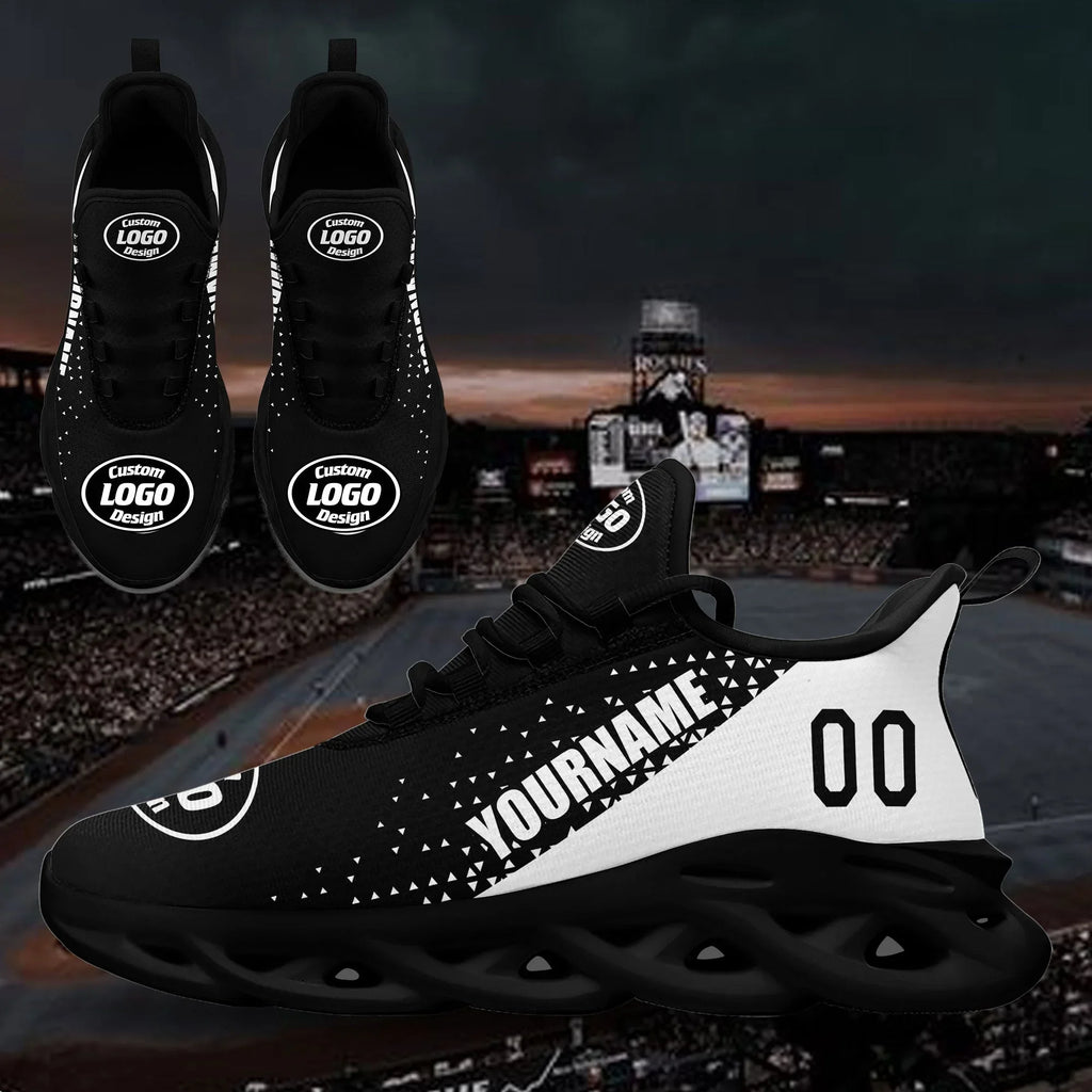 Custom Black White Jersey MaxSoul Shoes and Hat Combo Offer Personalized ZH-D0b0089-b - Coolcustomize