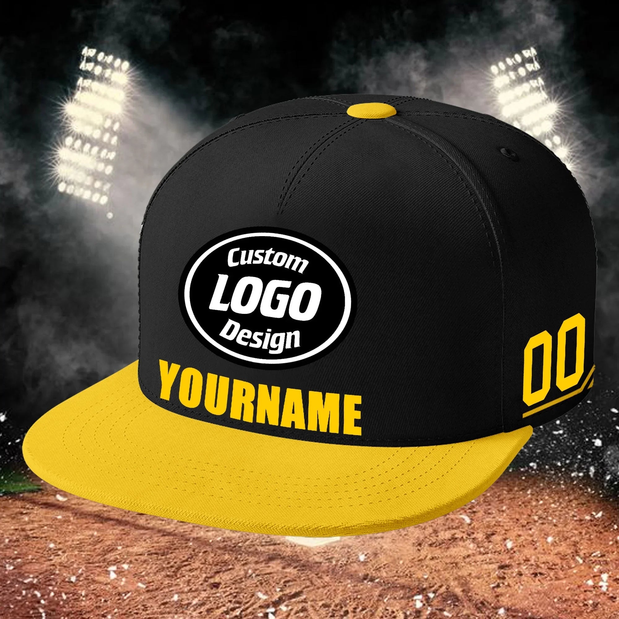 Custom Black Yellow Jersey MaxSoul Shoes and Hat Combo Offer Personalized ZH-bd0b007e-b - Coolcustomize