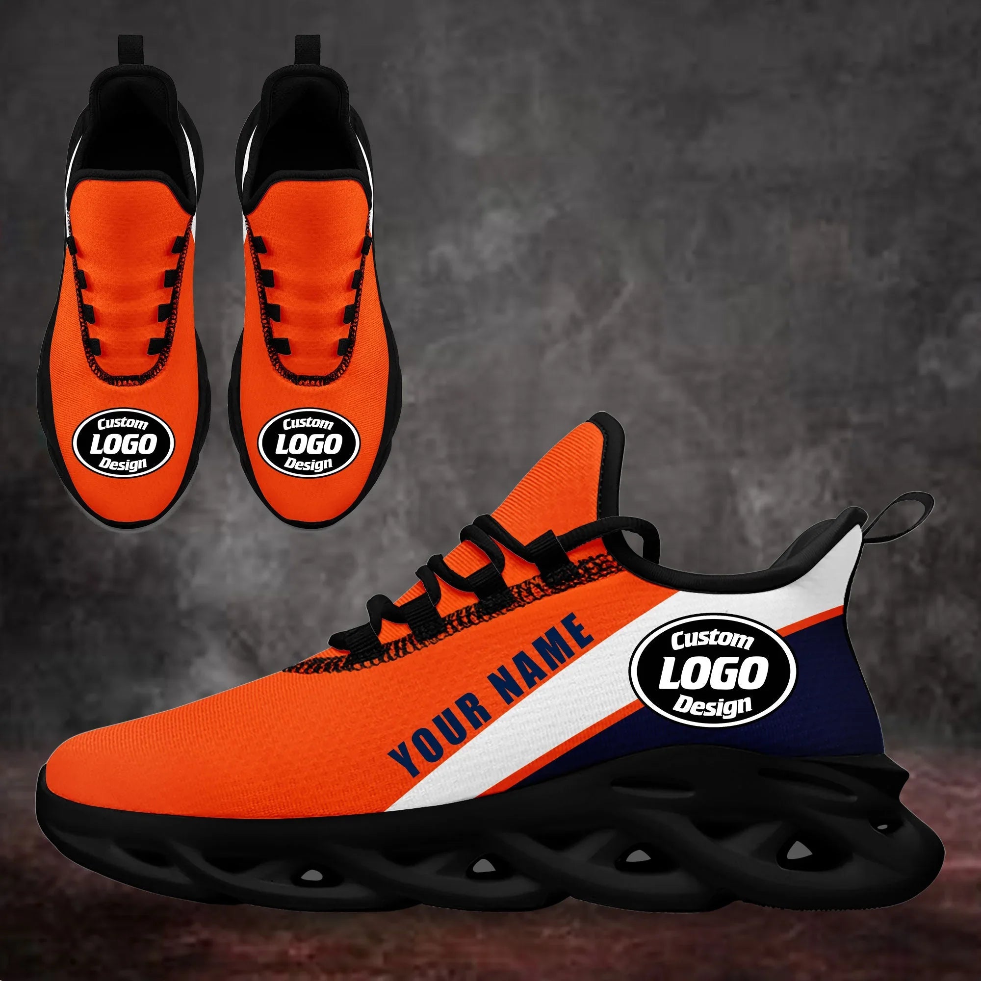Custom Orange Blue Jersey MaxSoul Shoes and Hat Combo Offer Personalized ZH-bd0b007e-ae - Coolcustomize