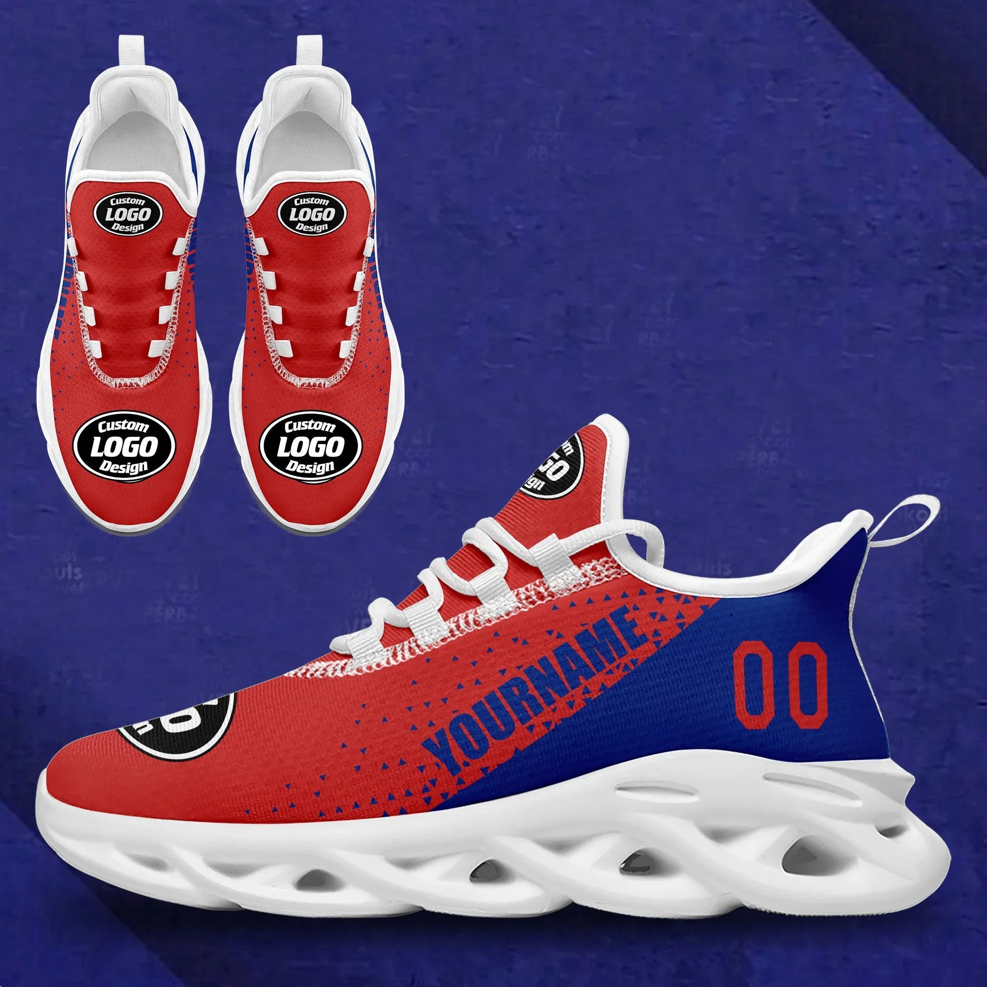 Custom Blue Red Jersey MaxSoul Shoes and Hat Combo Offer Personalized ZH-D0b008f-b - Coolcustomize