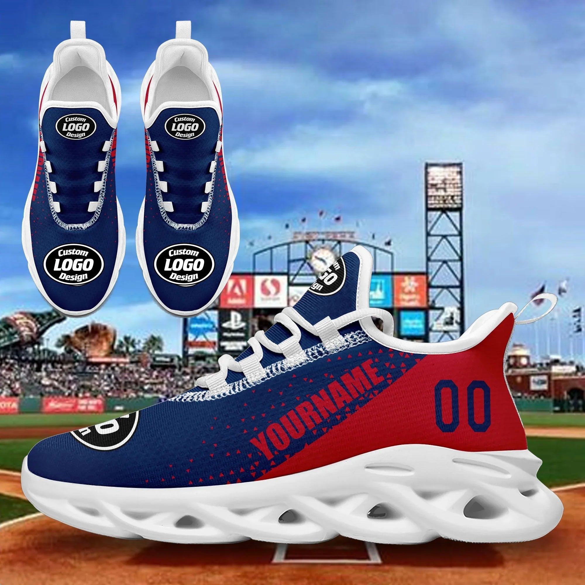 Custom Blue Red Jersey MaxSoul Shoes and Hat Combo Offer Personalized ZH-D0b009a-b - Coolcustomize