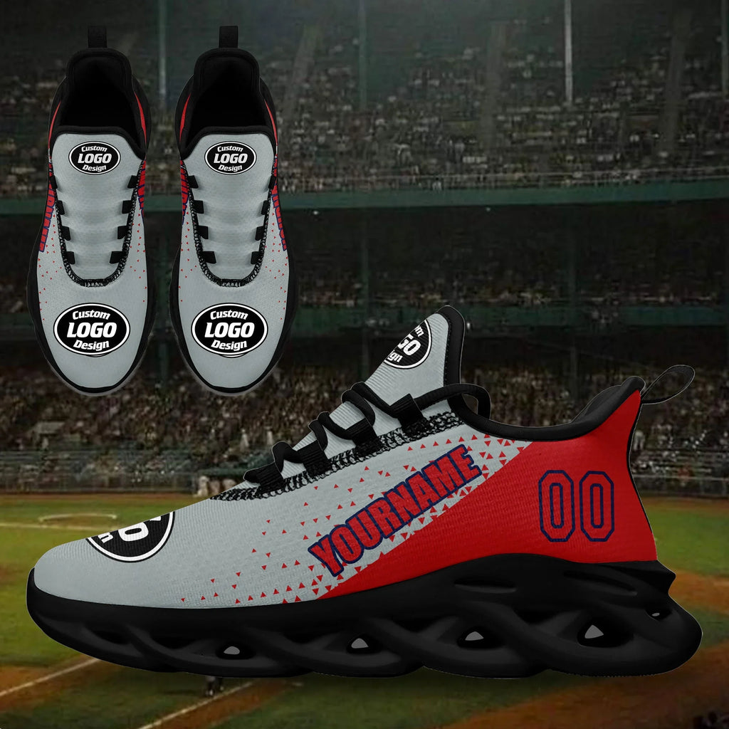 Custom Grey Red Jersey MaxSoul Shoes and Hat Combo Offer Personalized ZH-D0b0088-b - Coolcustomize
