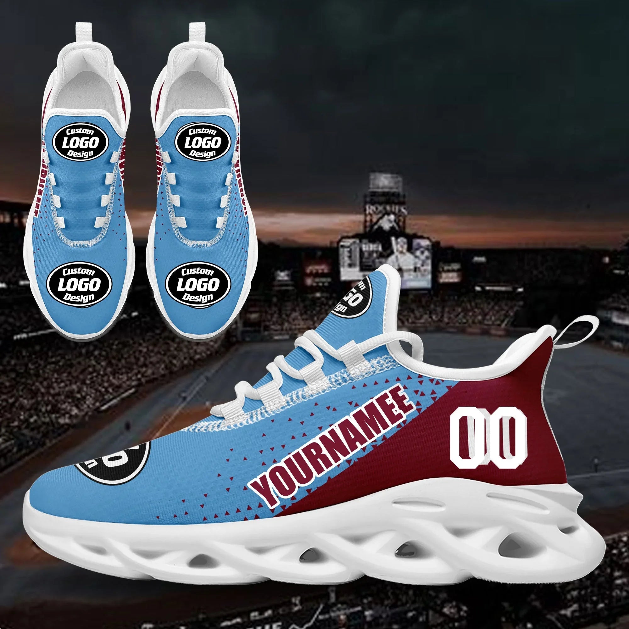 Custom Blue Red Jersey MaxSoul Shoes and Hat Combo Offer Personalized ZH-D0b009c-b - Coolcustomize