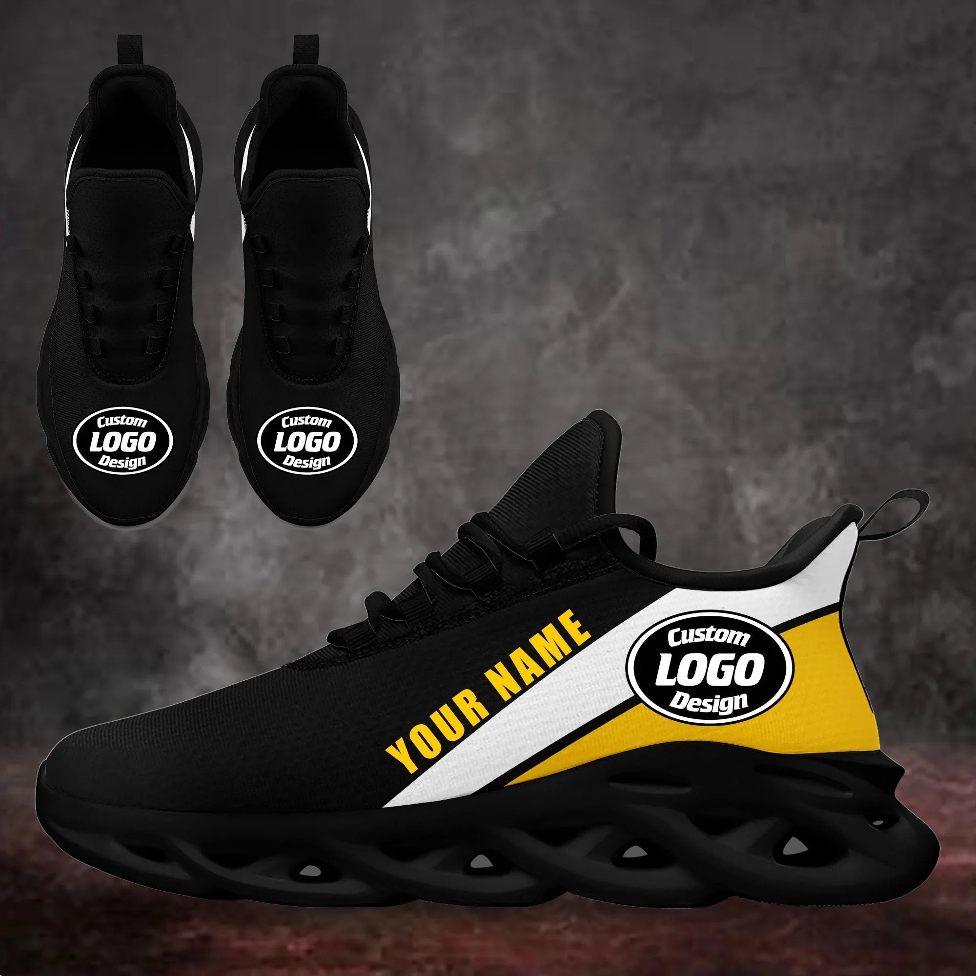 Custom Black Yellow Jersey MaxSoul Shoes and Hat Combo Offer Personalized ZH-bd0b007e-b - Coolcustomize