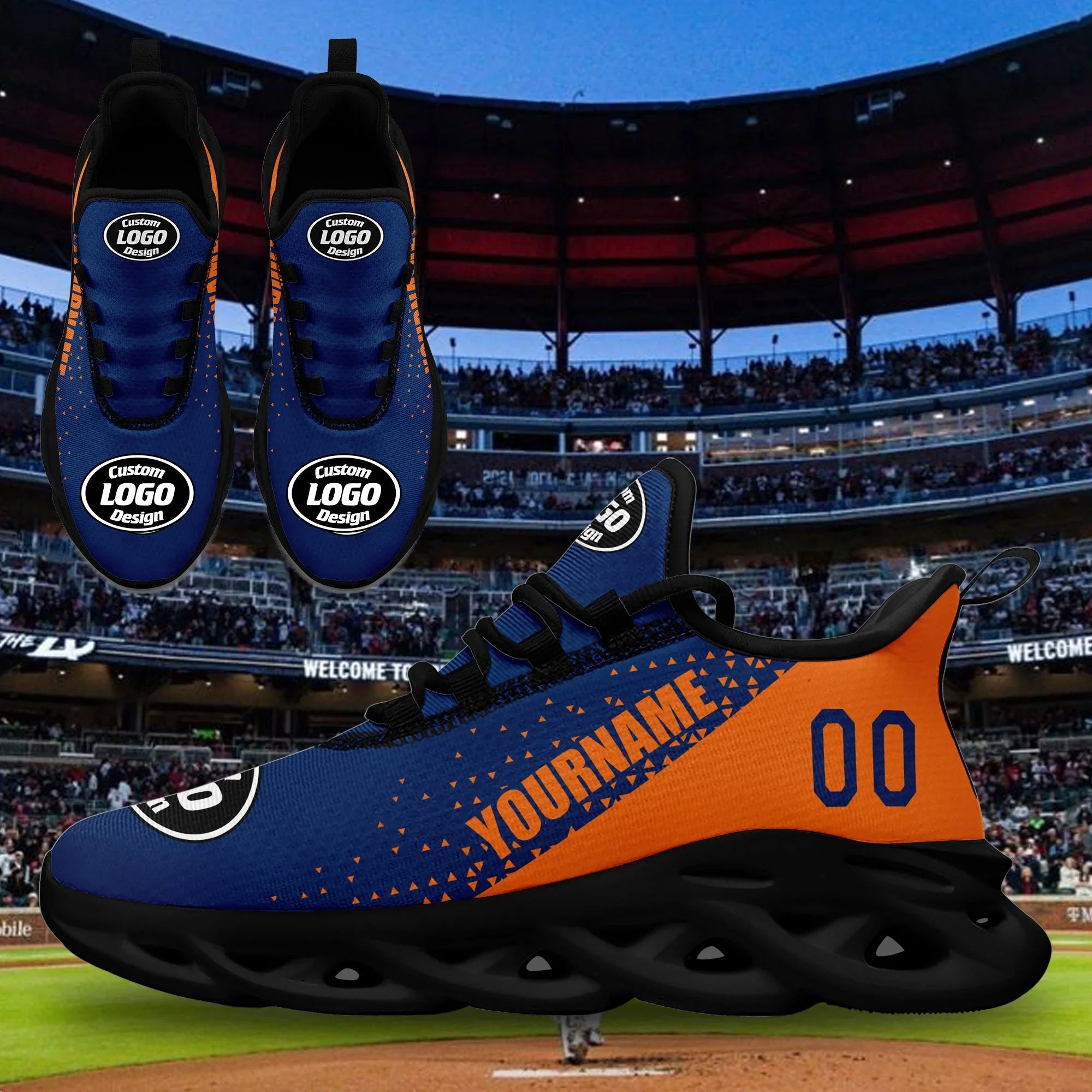Custom Blue Orange Jersey MaxSoul Shoes and Hat Combo Offer Personalized ZH-D0b0090-c - Coolcustomize
