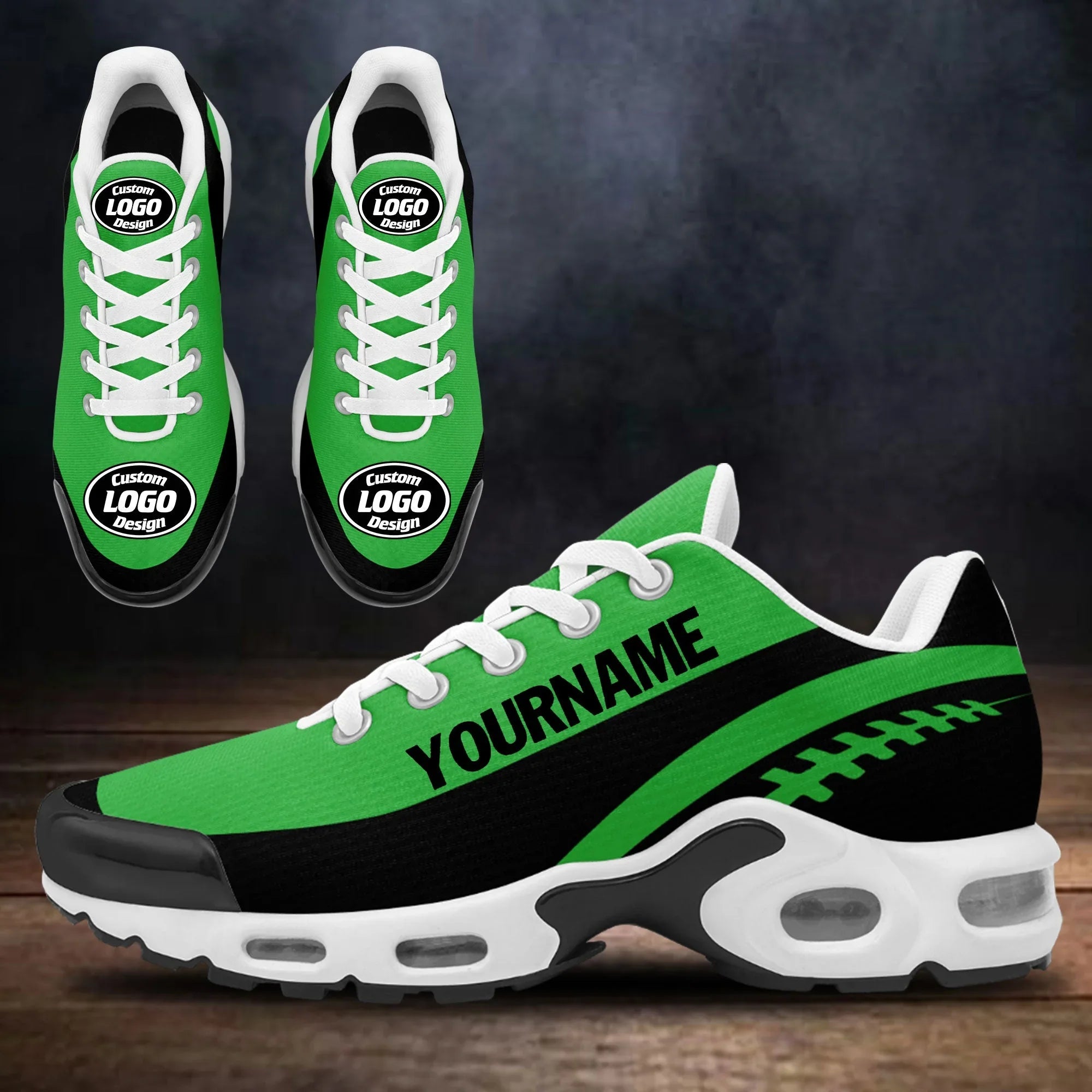 Custom Green Black TN Shoes Personalized Sneakers TN-D020077-1 - Coolcustomize