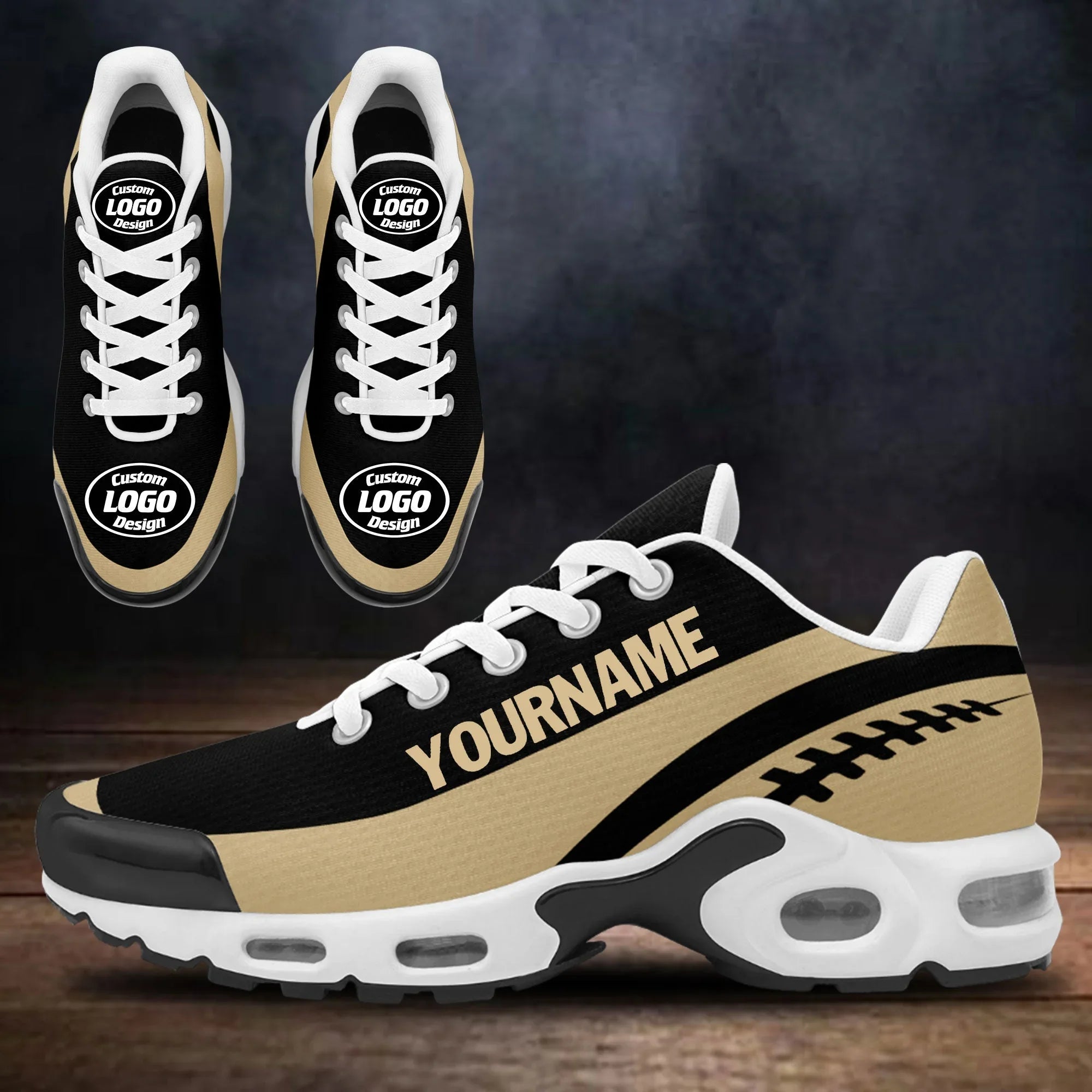 Custom Black Yellow TN Shoes Personalized Sneakers TN-D020077-18 - Coolcustomize