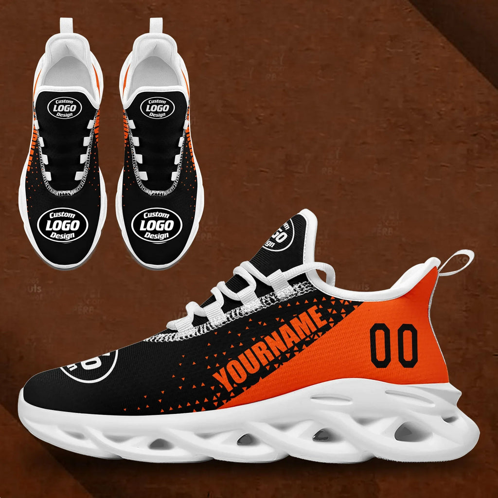 Custom Black Orange Jersey MaxSoul Shoes and Hat Combo Offer Personalized ZH-D0b0087-b - Coolcustomize