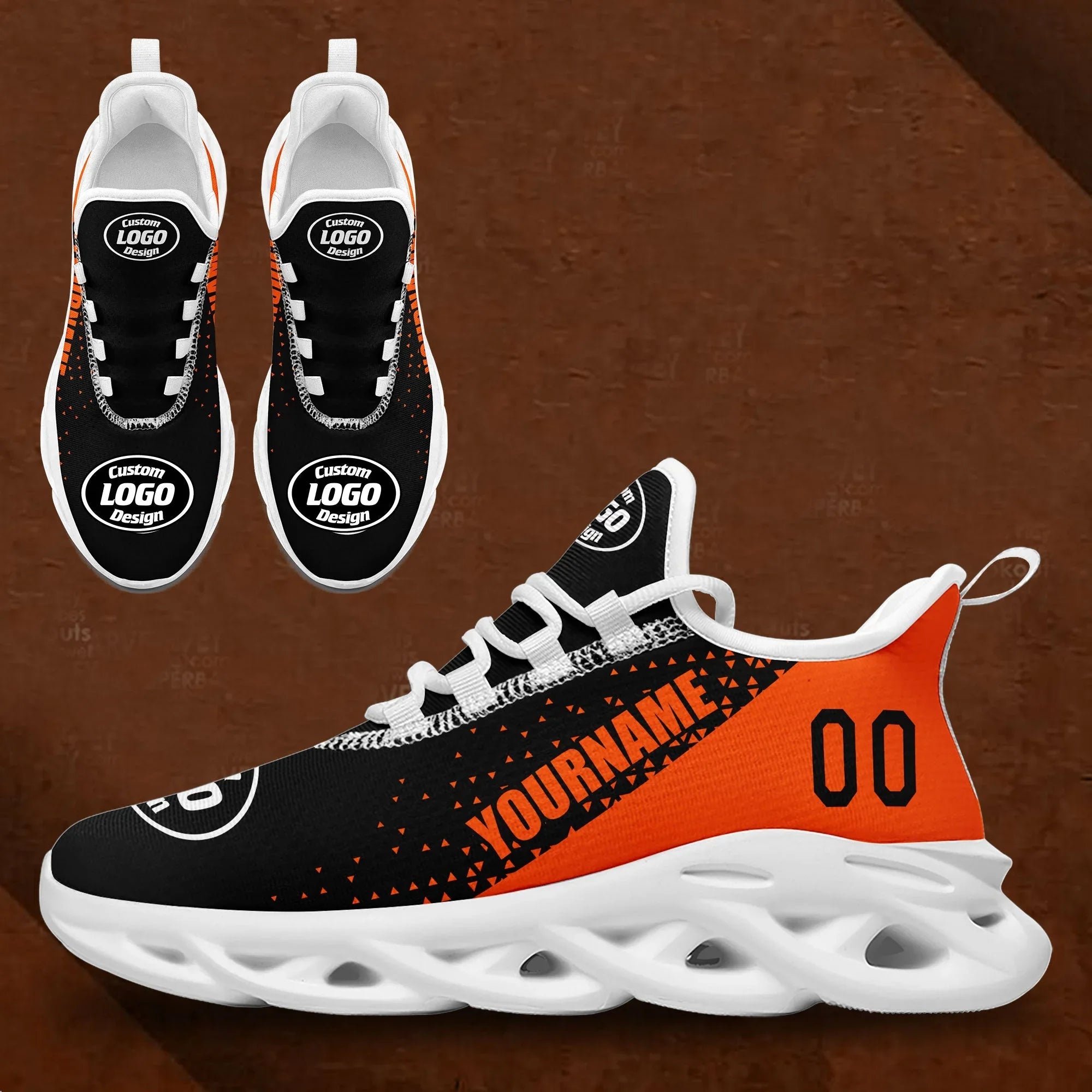Custom Black Orange Jersey MaxSoul Shoes and Hat Combo Offer Personalized ZH-D0b0087-b - Coolcustomize
