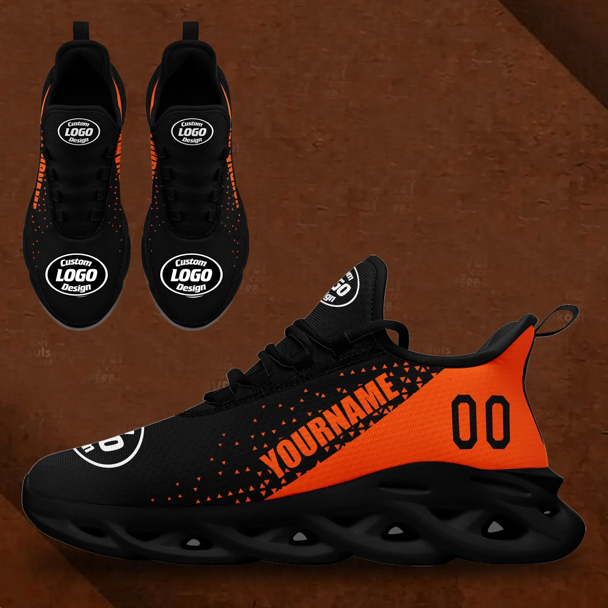 Custom Black Orange Jersey MaxSoul Shoes and Hat Combo Offer Personalized ZH-D0b0087-b - Coolcustomize