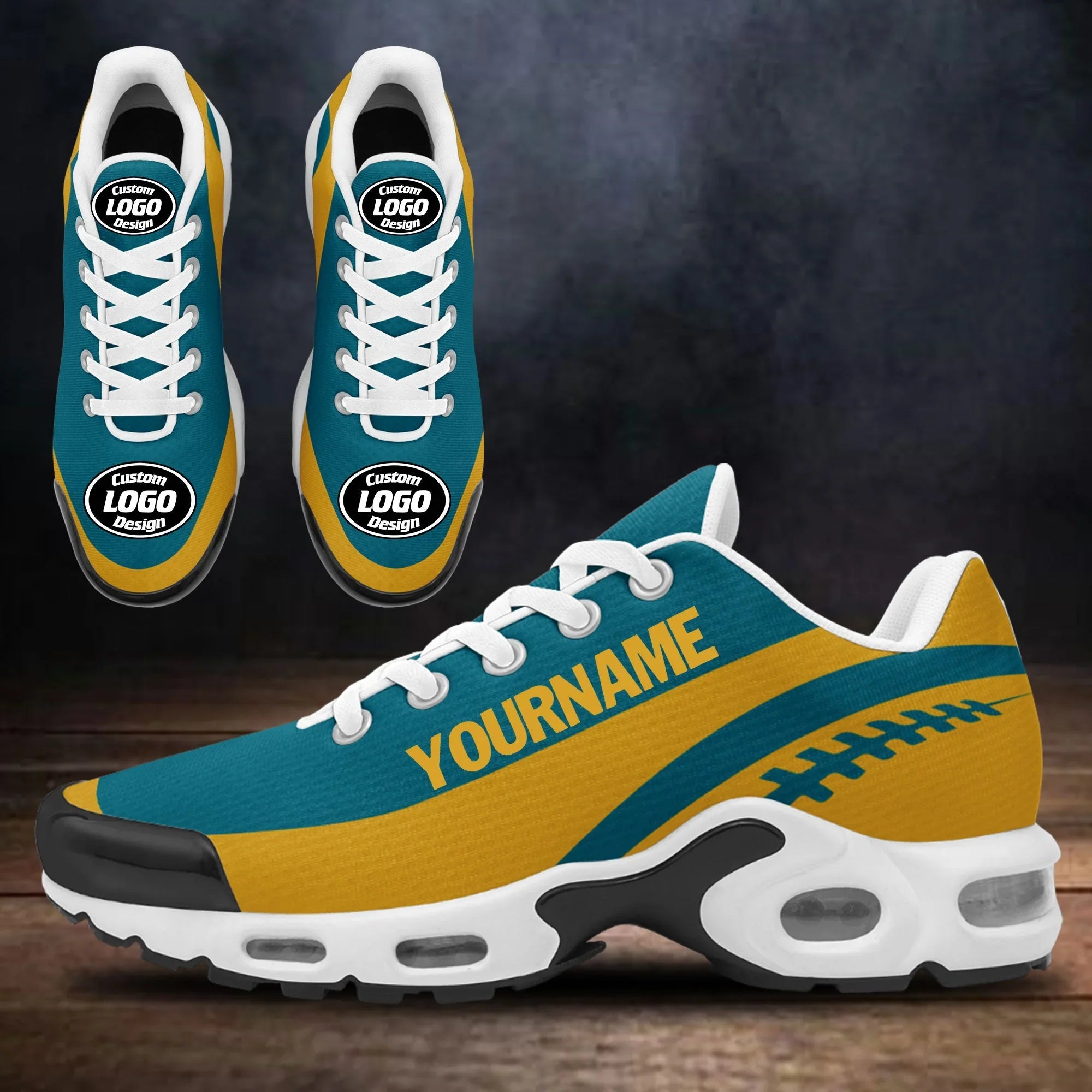 Custom Cyan Yellow TN Shoes Personalized Sneakers TN-D020077-16 - Coolcustomize