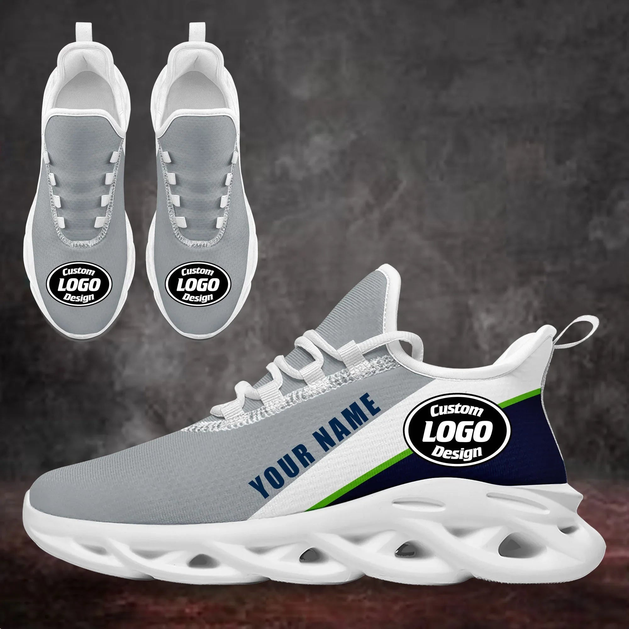 Custom Grey Blue Jersey MaxSoul Shoes and Hat Combo Offer Personalized ZH-bd0b007e-ac - Coolcustomize