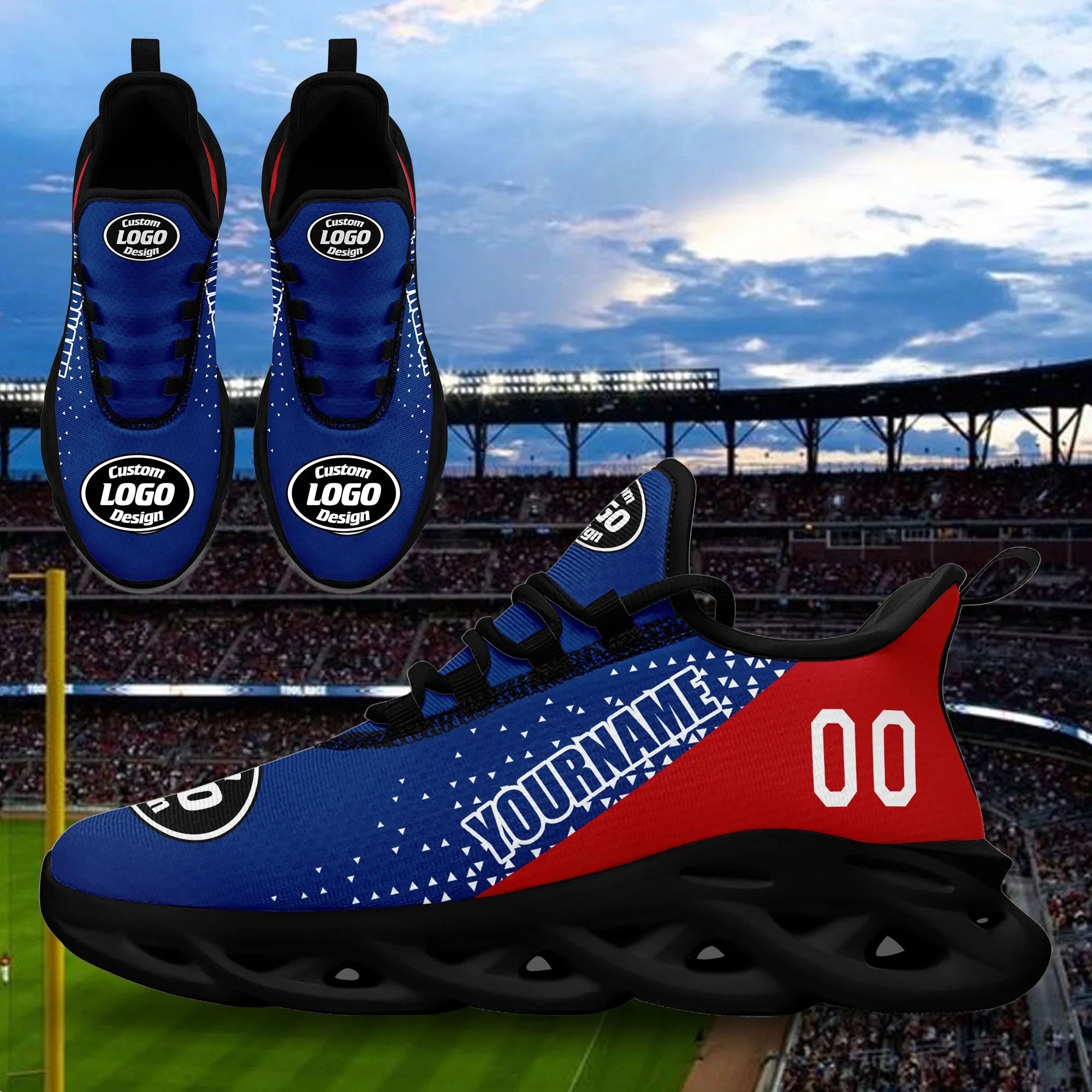 Custom Blue Red Jersey MaxSoul Shoes and Hat Combo Offer Personalized ZH-D0b009b-b - Coolcustomize