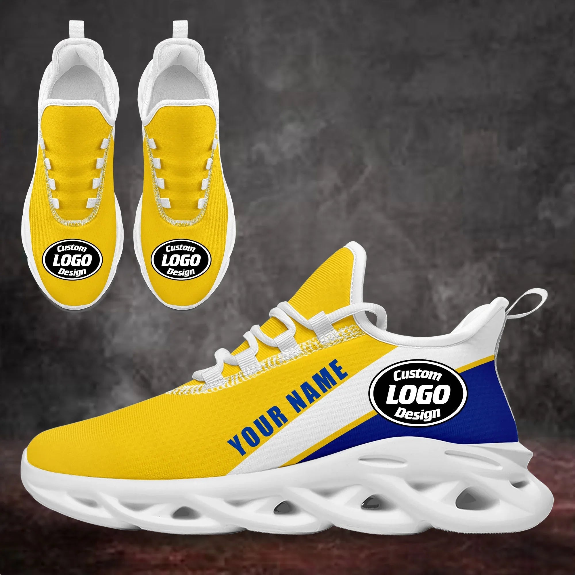 Custom Yellow Blue Jersey MaxSoul Shoes and Hat Combo Offer Personalized ZH-bd0b007e-aa - Coolcustomize