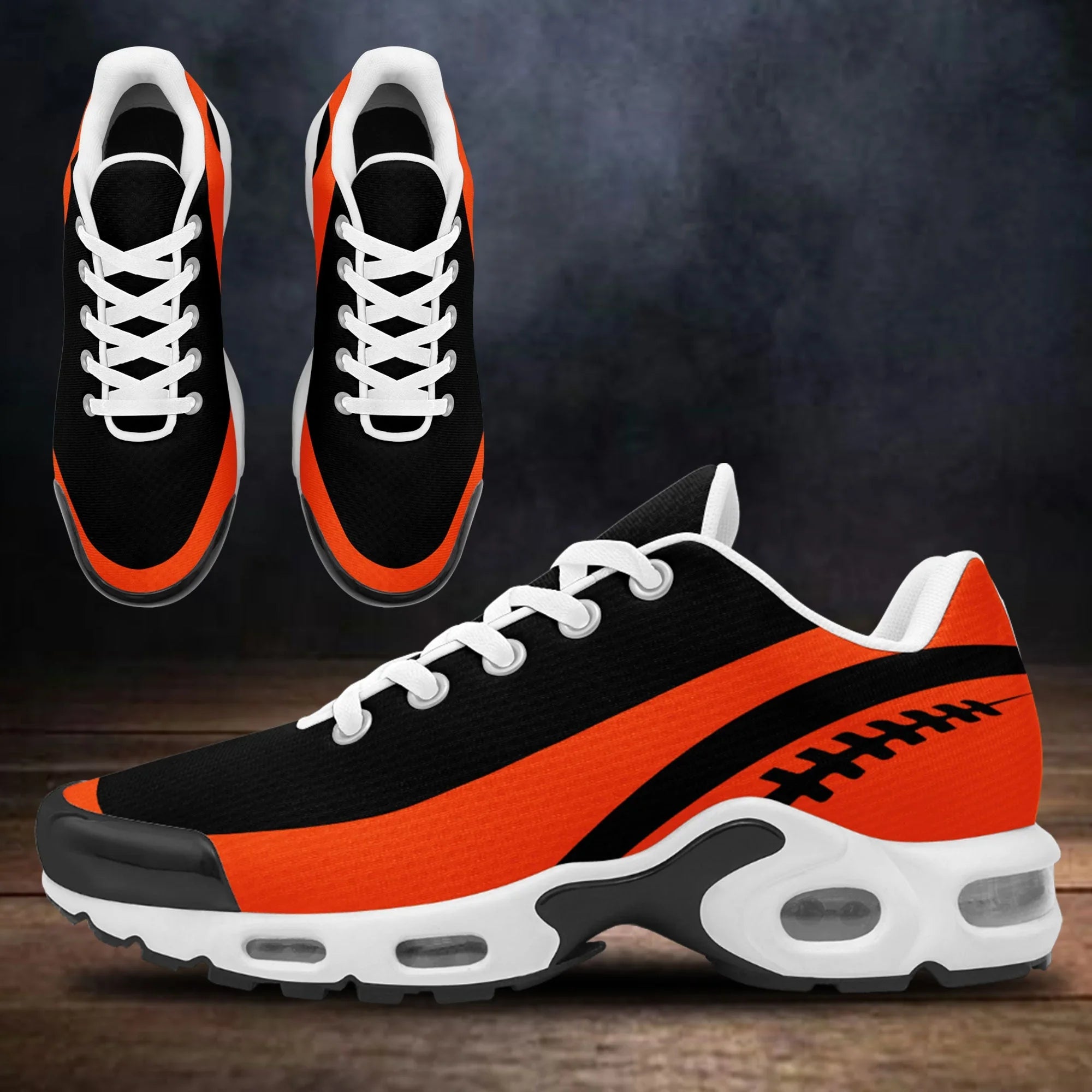 Custom Black Orange TN Shoes Personalized Sneakers TN-D020077-8 - Coolcustomize