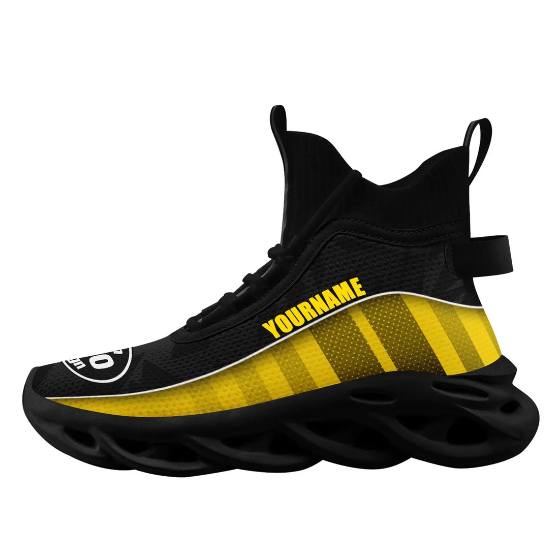 Custom Black Yellow Maxsoul Shoes Personalized Sneaker FN029A-D020158-7