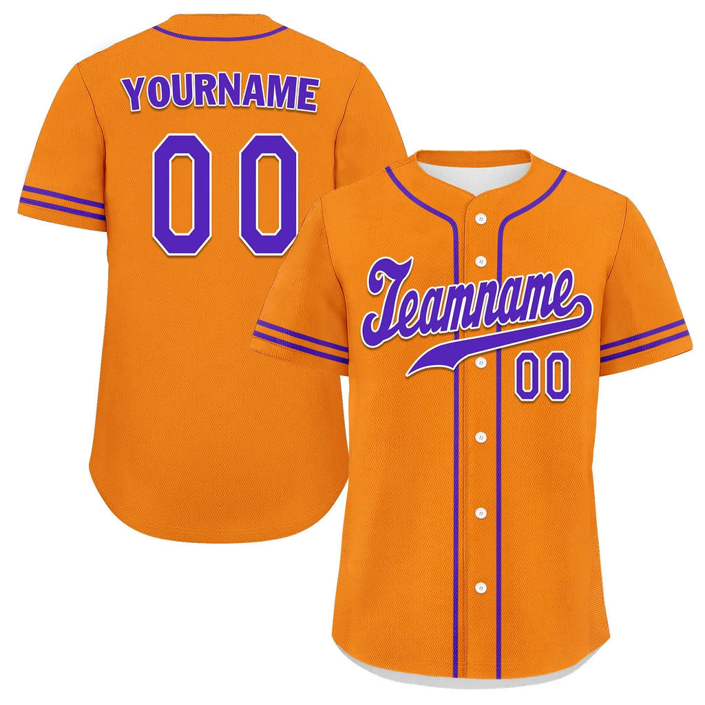 Custom Orange Classic Style Purple Personalized Authentic Baseball Jersey UN002-bd0b00d8-cb - Coolcustomize