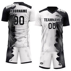 Custom Black White Soccer Sets Jersey Personalized SCJ101-D020210-2