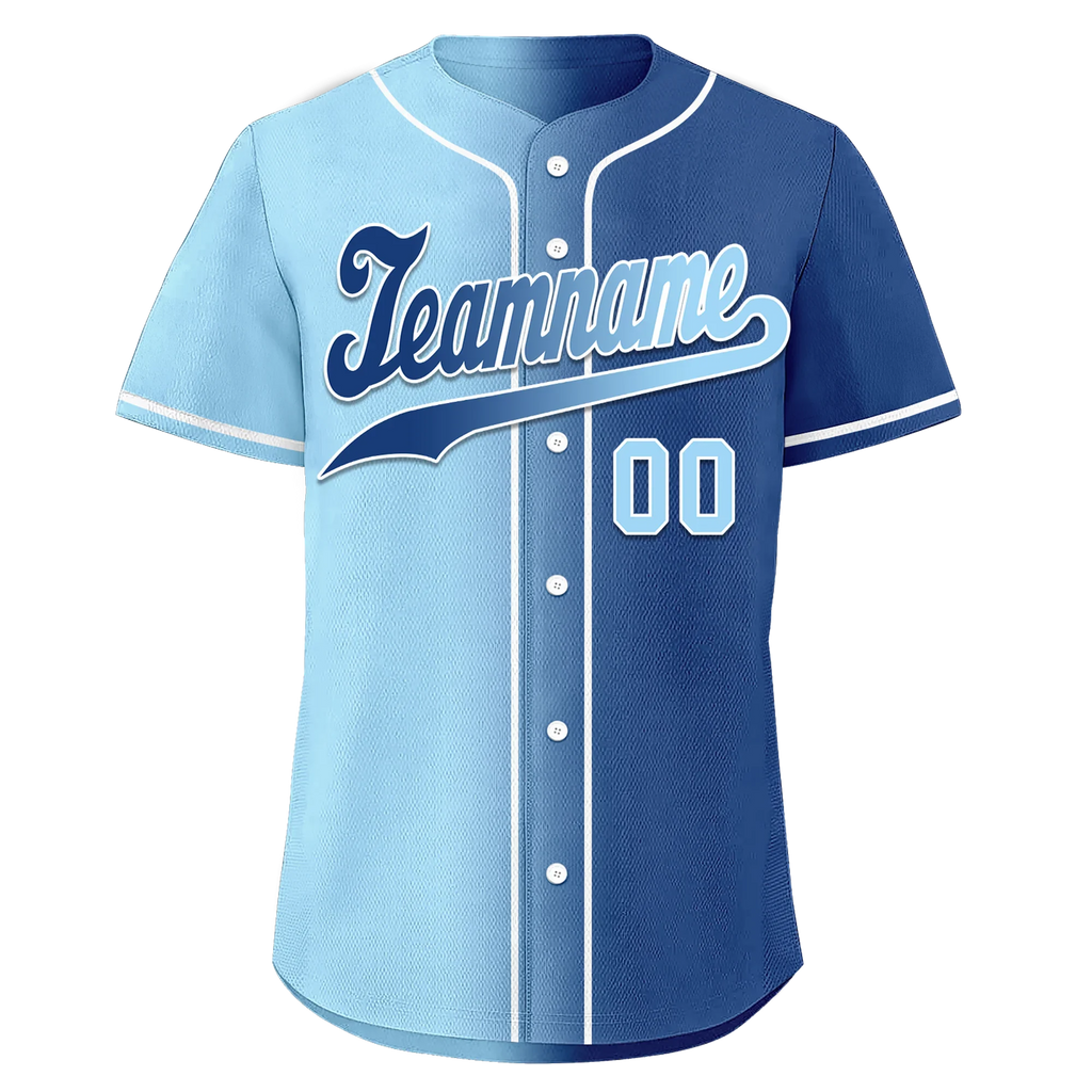 Custom Blue Gradient Fashion Personalized Authentic Baseball Jersey BSBJ01-D0a7078 - Coolcustomize