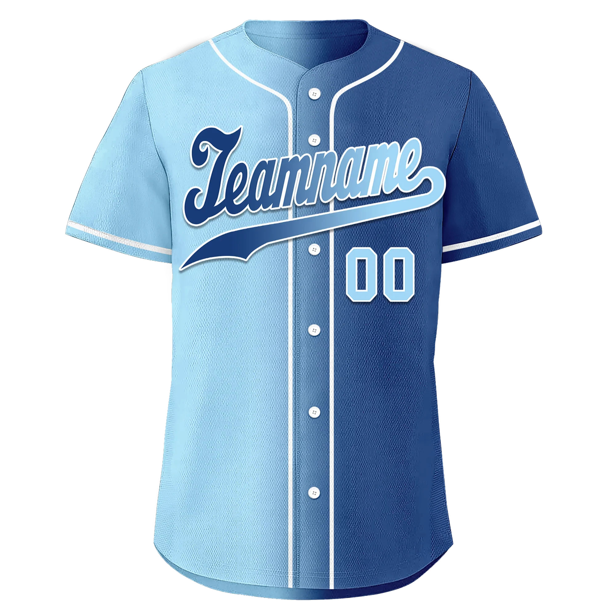 Custom Blue Gradient Fashion Personalized Authentic Baseball Jersey BSBJ01-D0a7078 - Coolcustomize