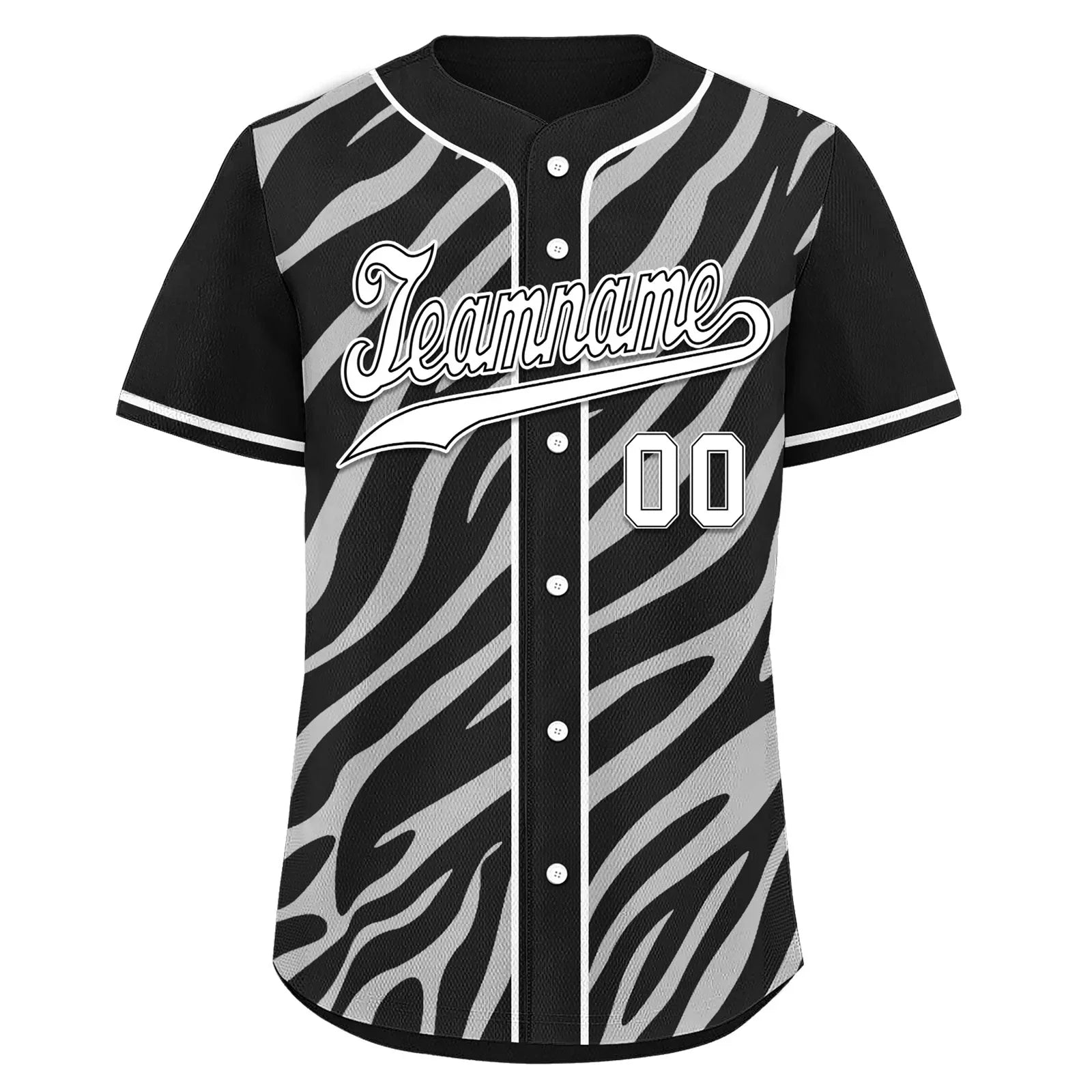 Custom Black White Zebra Pattern Personalized Authentic Baseball Jersey BSBJ01-D020201-1 - Coolcustomize