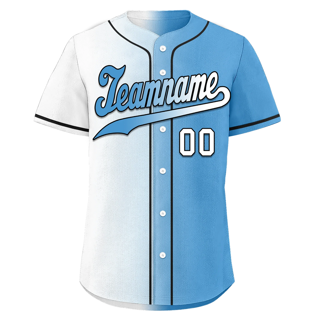 Custom White Blue Gradient Fashion Personalized Authentic Baseball Jersey BSBJ01-D0a7aaa - Coolcustomize