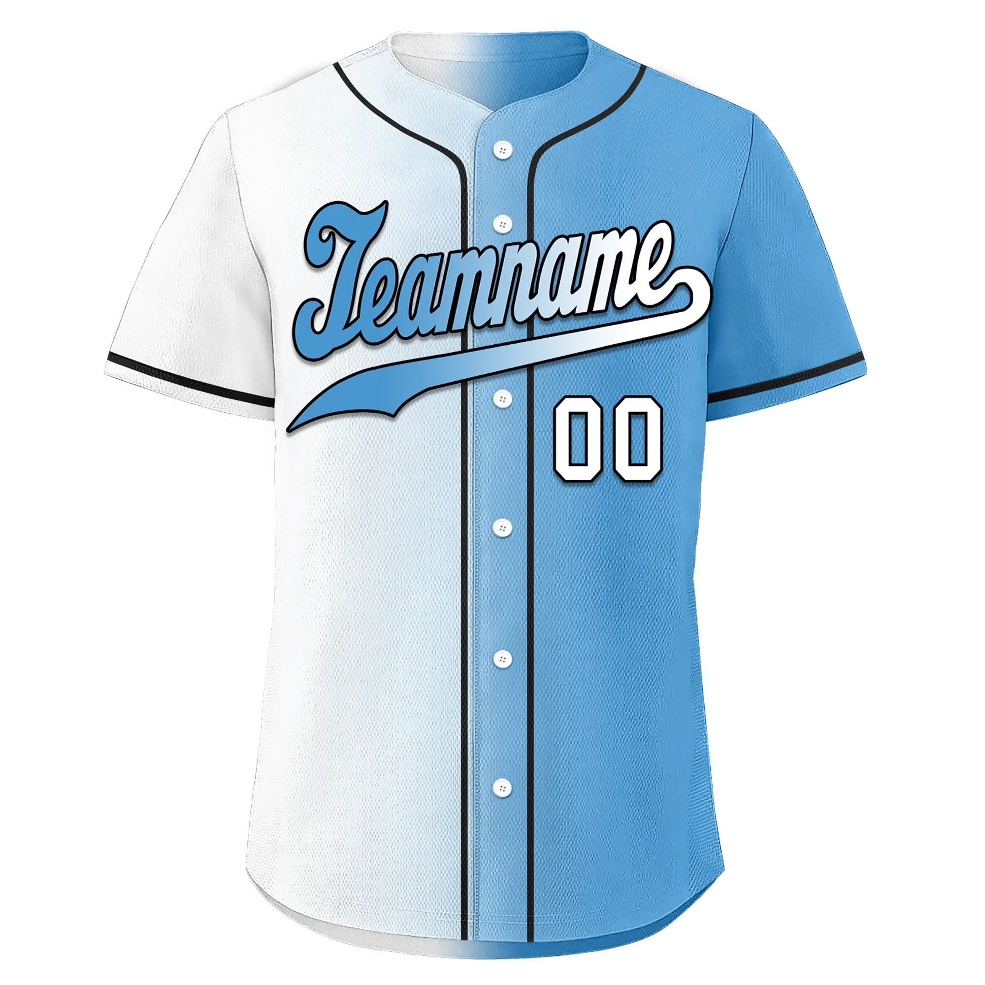 Custom White Blue Gradient Fashion Personalized Authentic Baseball Jersey BSBJ01-D0a7aaa - Coolcustomize