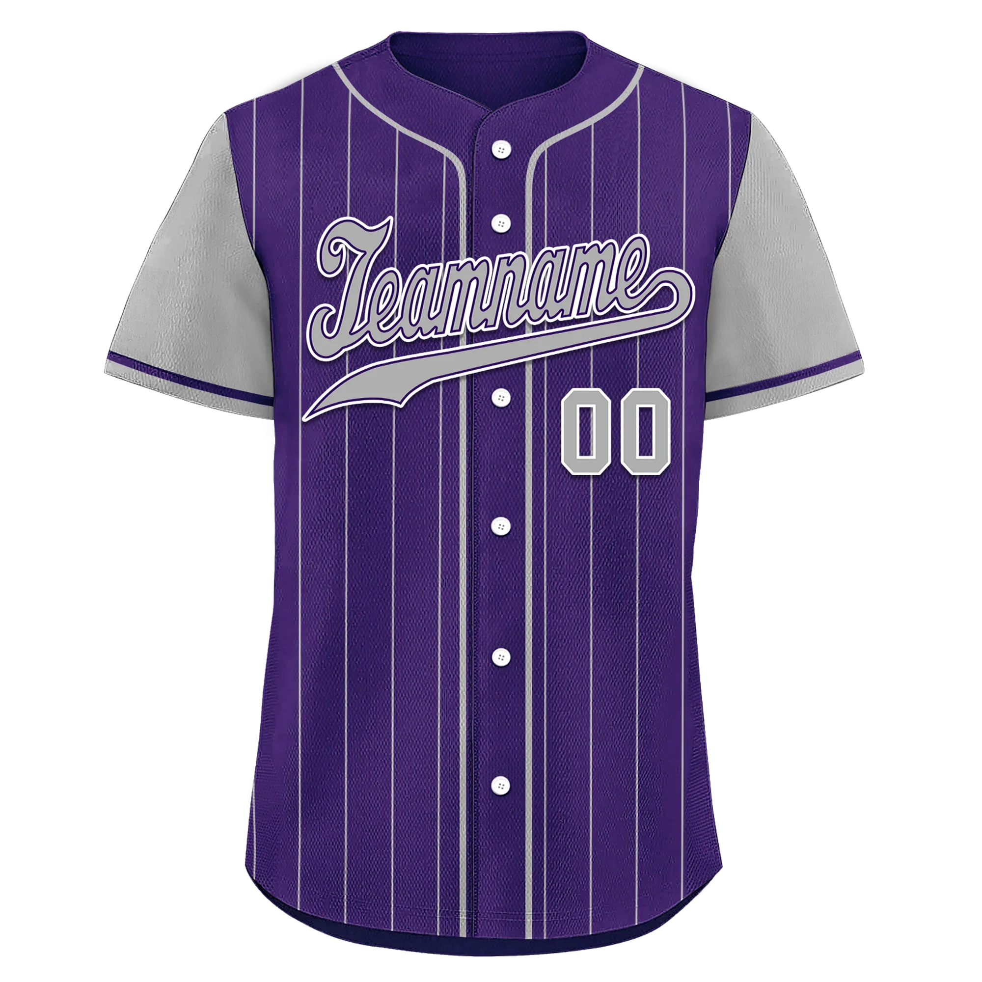 Custom Gray Purple Stripe Fashion Personalized Authentic Baseball Jersey BSBJ01-D017252 - Coolcustomize