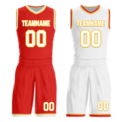 Custom Red White Classic Style Reversible Basketball Uniform Personalized Ordinary BBJR-D017027