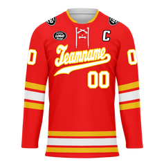 Custom Red Yellow Personalized Hockey Jersey HCKJ01-D0a70ce