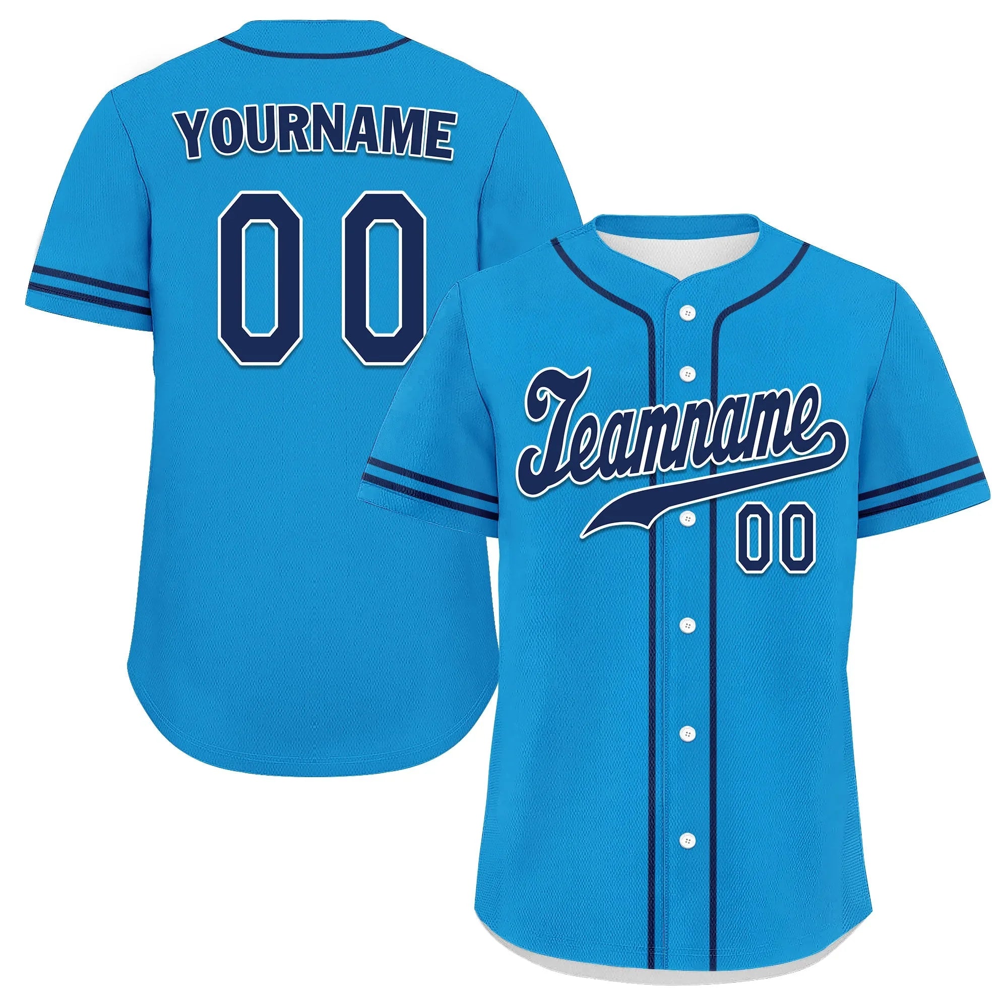 Custom Blue Classic Style Black Personalized Authentic Baseball Jersey UN002-bd0b00d8-cc - Coolcustomize