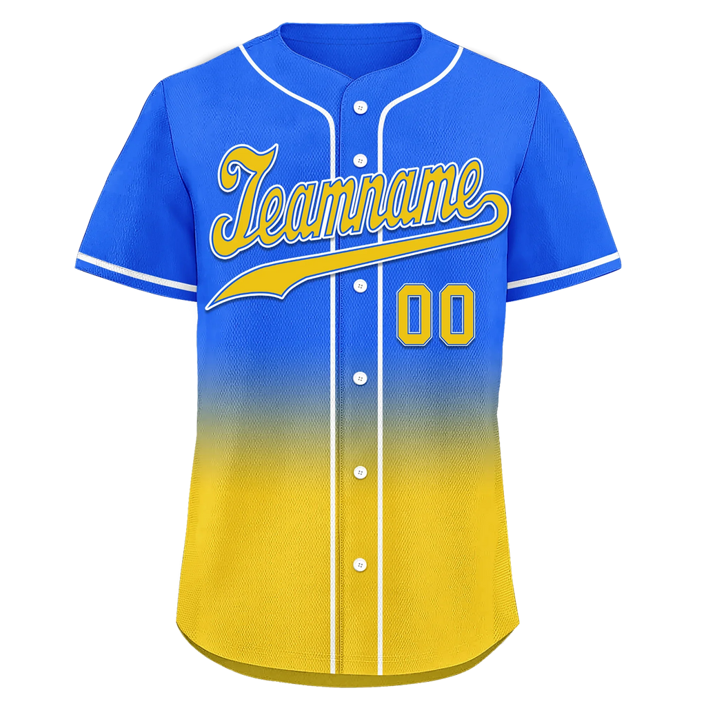 Custom Blue Yellow Fade Fashion Personalized Authentic Baseball Jersey BSBJ01-D0a70c0 - Coolcustomize