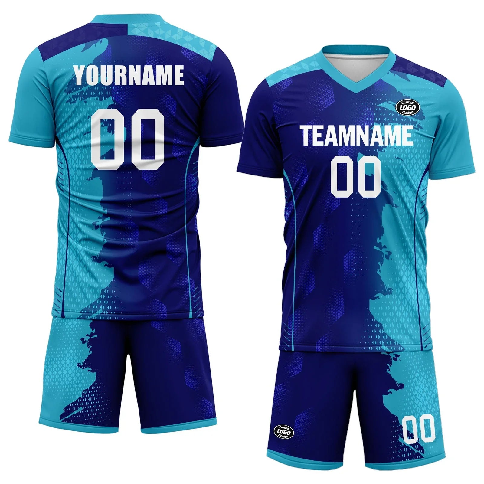 Custom Blue Soccer Sets Jersey Personalized SCJ101-D020210-9 - Coolcustomize