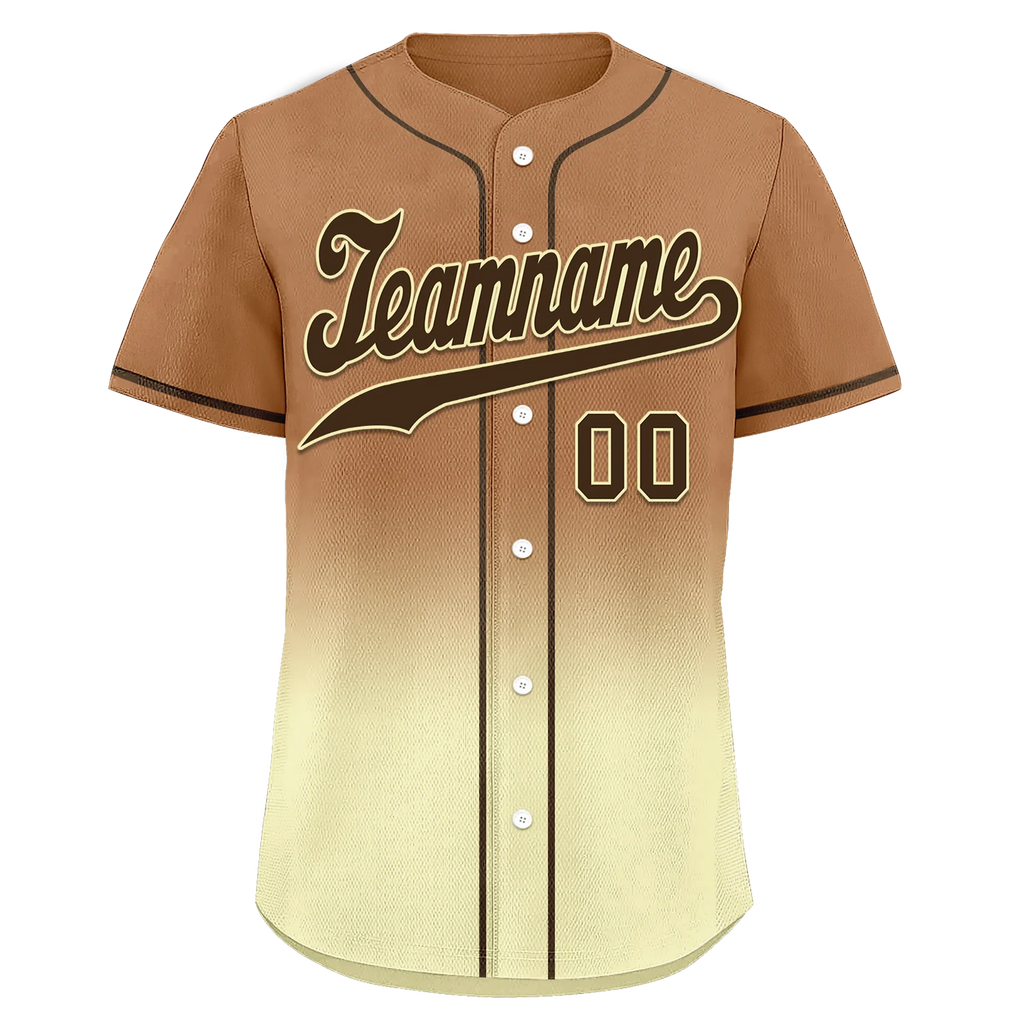 Custom Brown Yellow Fade Fashion Personalized Authentic Baseball Jersey BSBJ01-D0a70ff - Coolcustomize