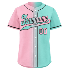 Custom Pink Cyan Gradient Fashion Personalized Authentic Baseball Jersey BSBJ01-D0a708b