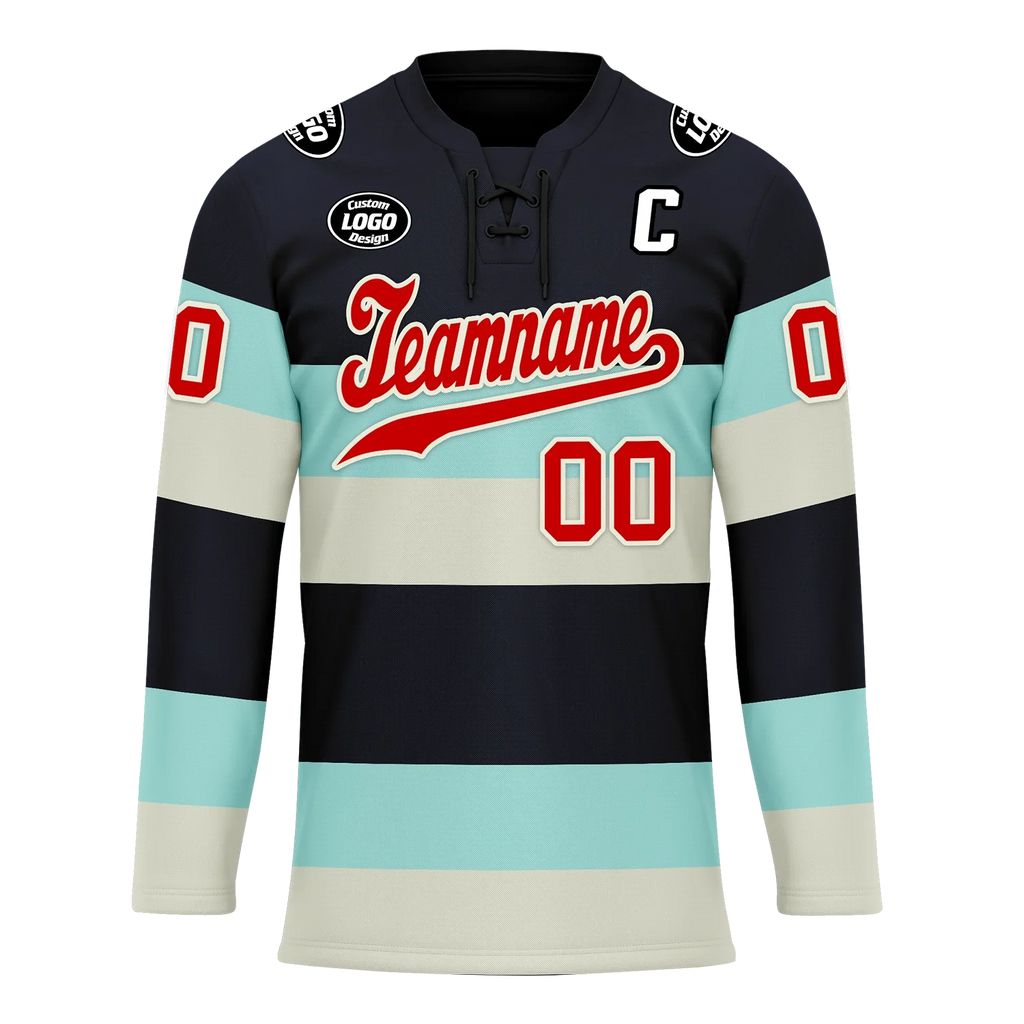 Custom Black White Personalized Hockey Jersey HCKJ01-D0a70db - Coolcustomize