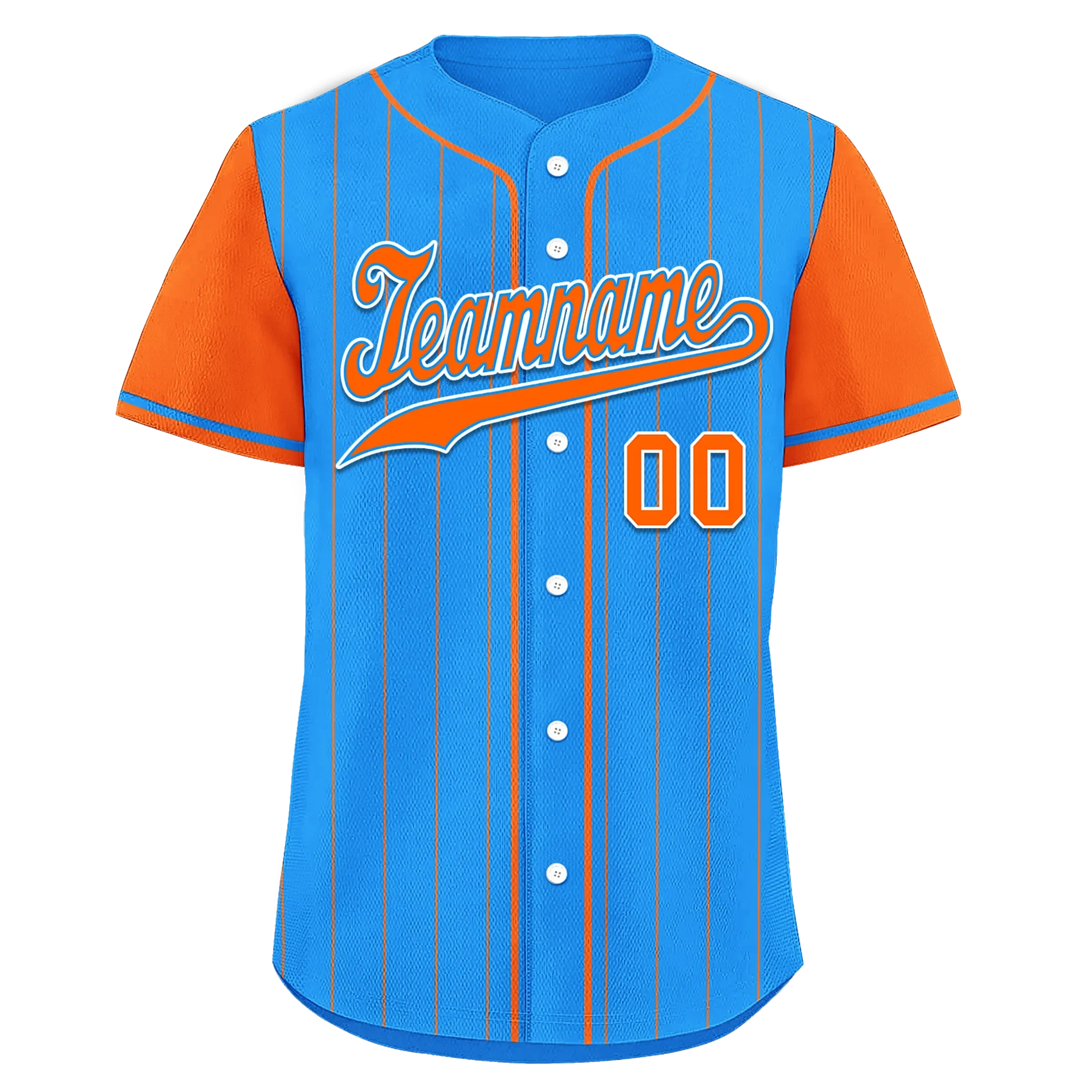 Custom Blue Orange Stripe Fashion Personalized Authentic Baseball Jersey BSBJ01-D017211 - Coolcustomize