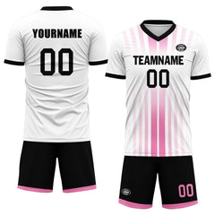 Custom White Pink Soccer Sets Jersey Personalized SCJ101-D020131-6