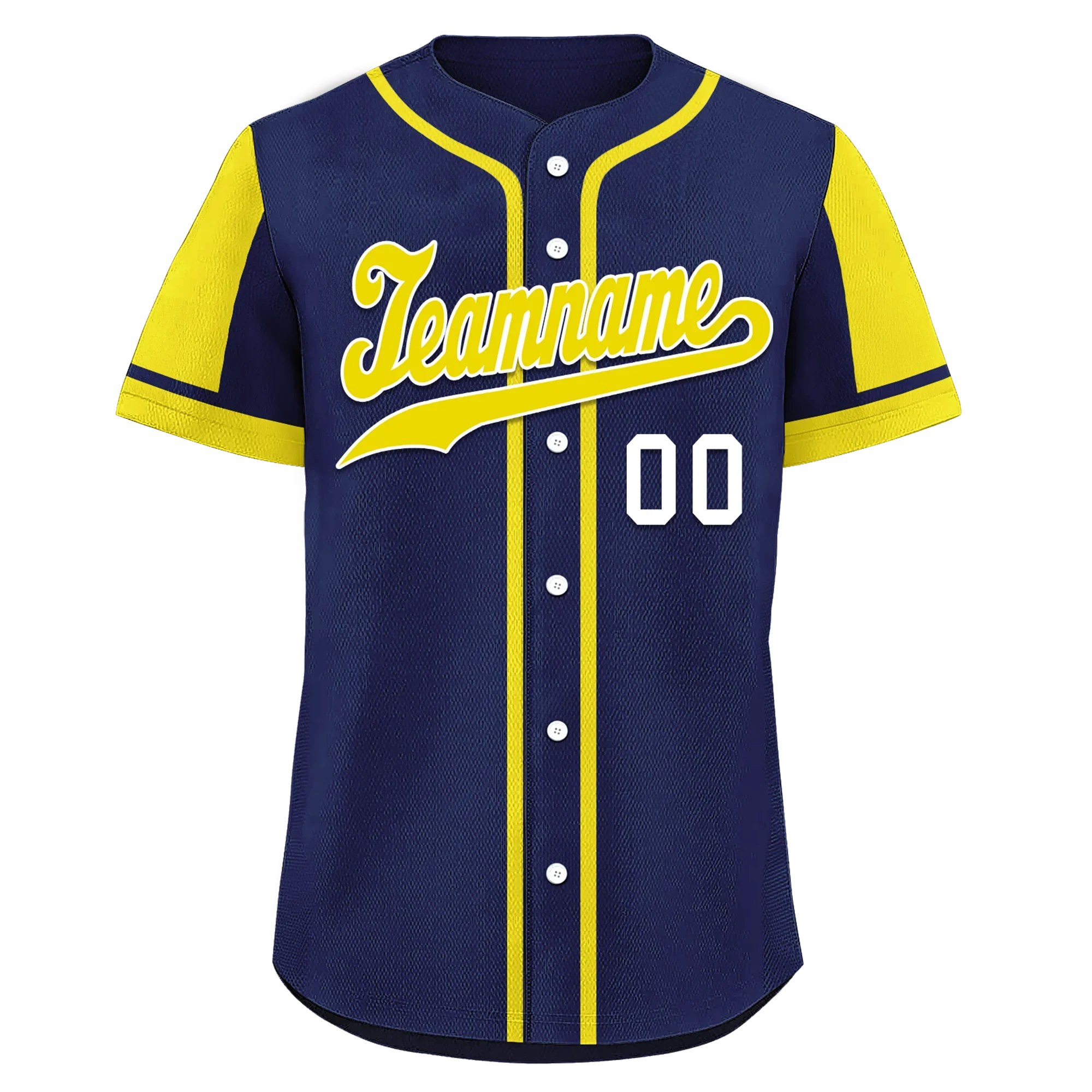 Custom Blue Yellow Raglan Sleeves Personalized Authentic Baseball Jersey BSBJ01-D017182 - Coolcustomize