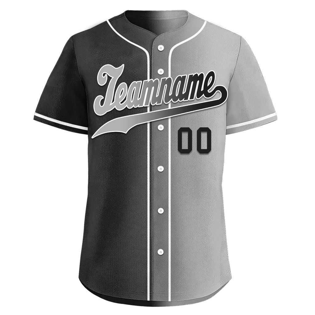 Custom Black Grey Gradient Fashion Personalized Authentic Baseball Jersey BSBJ01-D0a7a07 - Coolcustomize