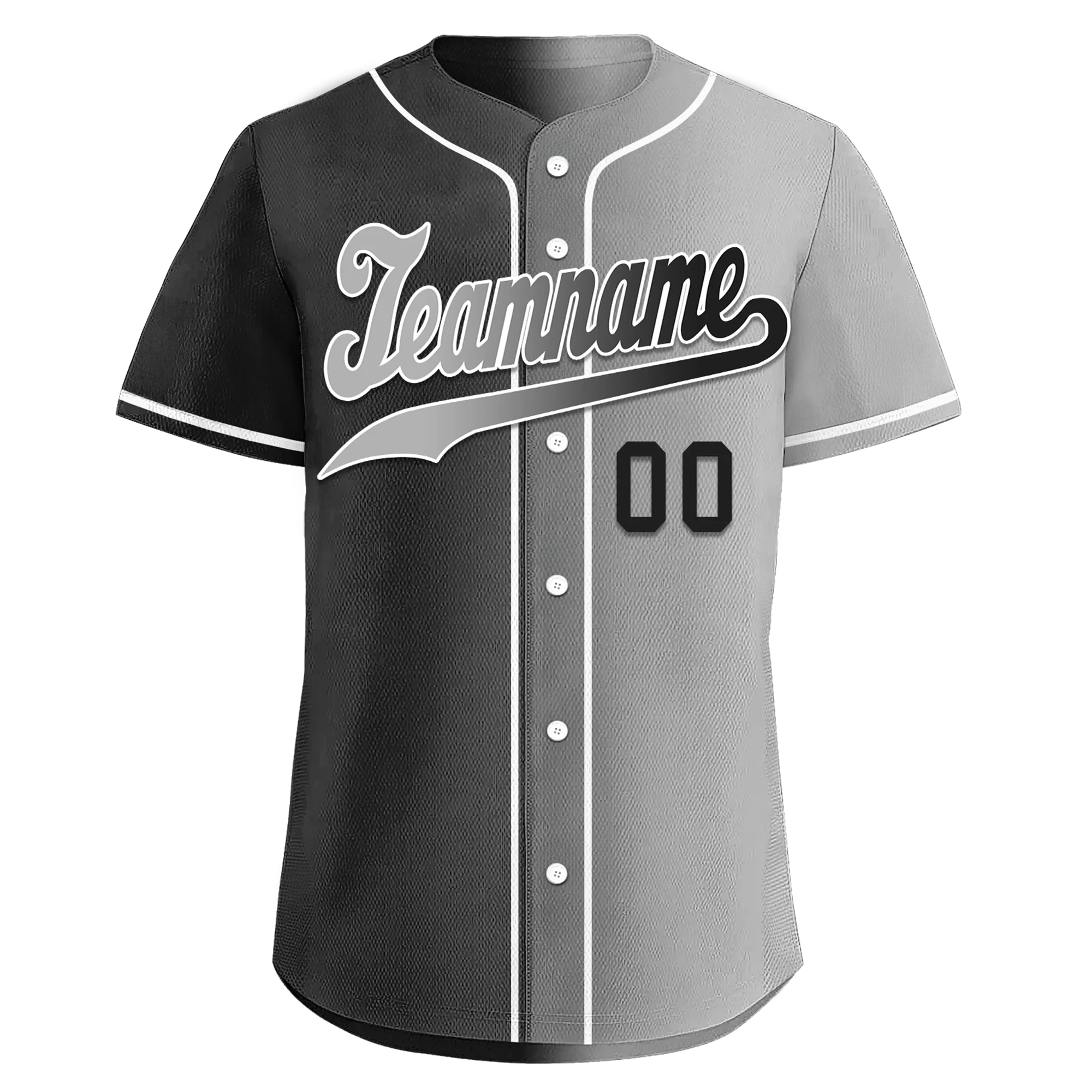 Custom Black Grey Gradient Fashion Personalized Authentic Baseball Jersey BSBJ01-D0a7a07 - Coolcustomize