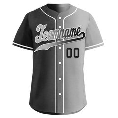 Custom Black Grey Gradient Fashion Personalized Authentic Baseball Jersey BSBJ01-D0a7a07