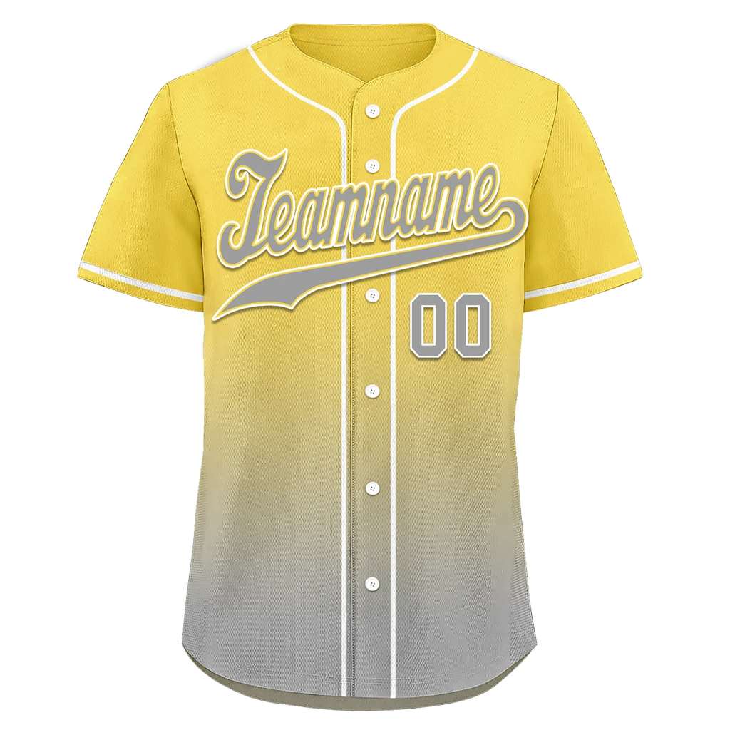 Custom Yellow Grey Fade Fashion Personalized Authentic Baseball Jersey BSBJ01-D0a70fb - Coolcustomize