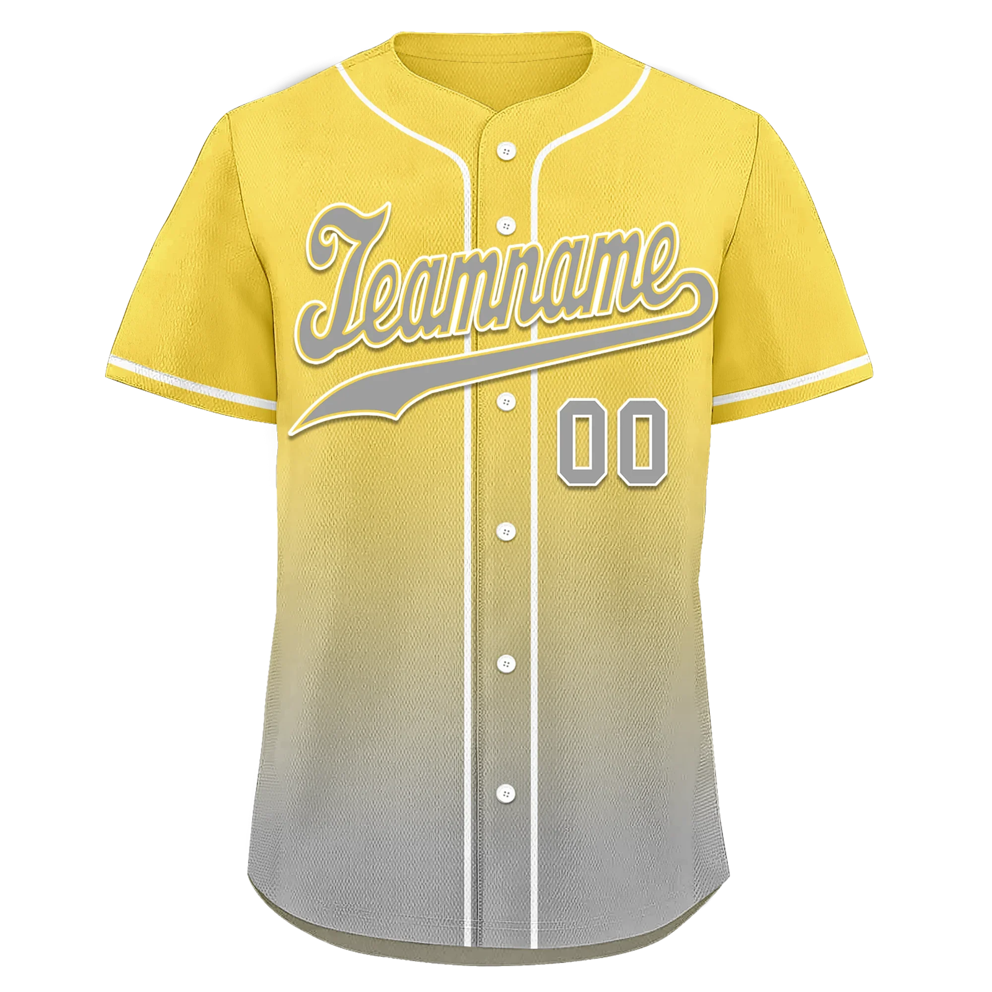 Custom Yellow Grey Fade Fashion Personalized Authentic Baseball Jersey BSBJ01-D0a70fb - Coolcustomize