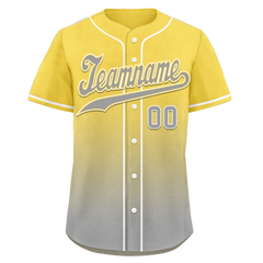 Custom Yellow Grey Fade Fashion Personalized Authentic Baseball Jersey BSBJ01-D0a70fb