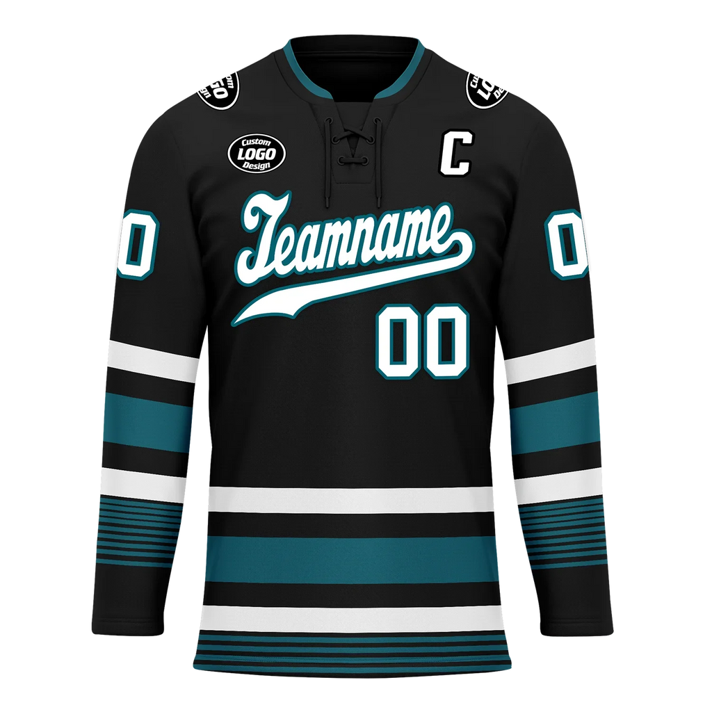 Custom Black Personalized Hockey Jersey HCKJ01-D0a70d0 - Coolcustomize
