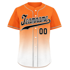 Custom Orange White Fade Fashion Personalized Authentic Baseball Jersey BSBJ01-D0a70dd