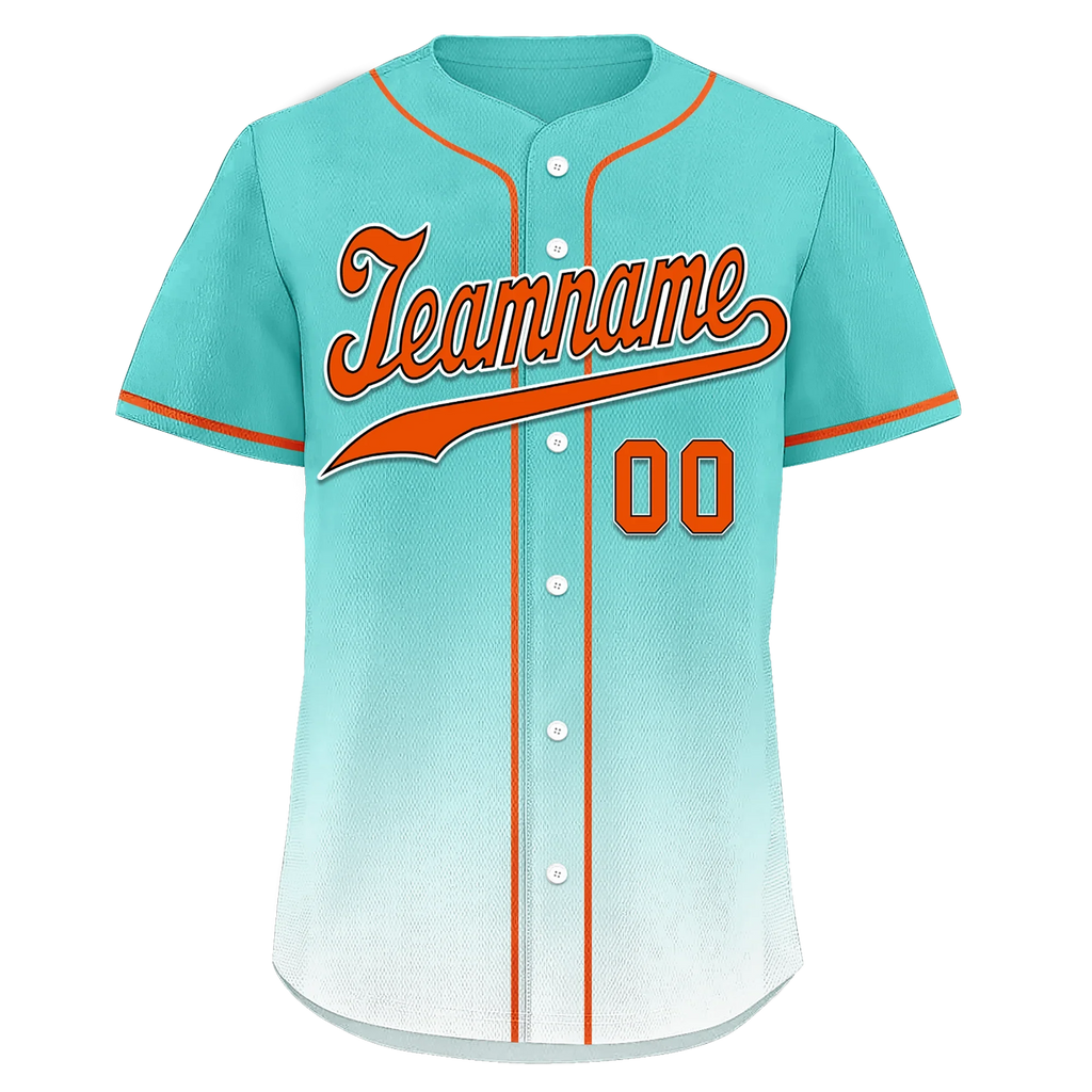 Custom Cyan White Fade Fashion Personalized Authentic Baseball Jersey BSBJ01-D0a70e8 - Coolcustomize