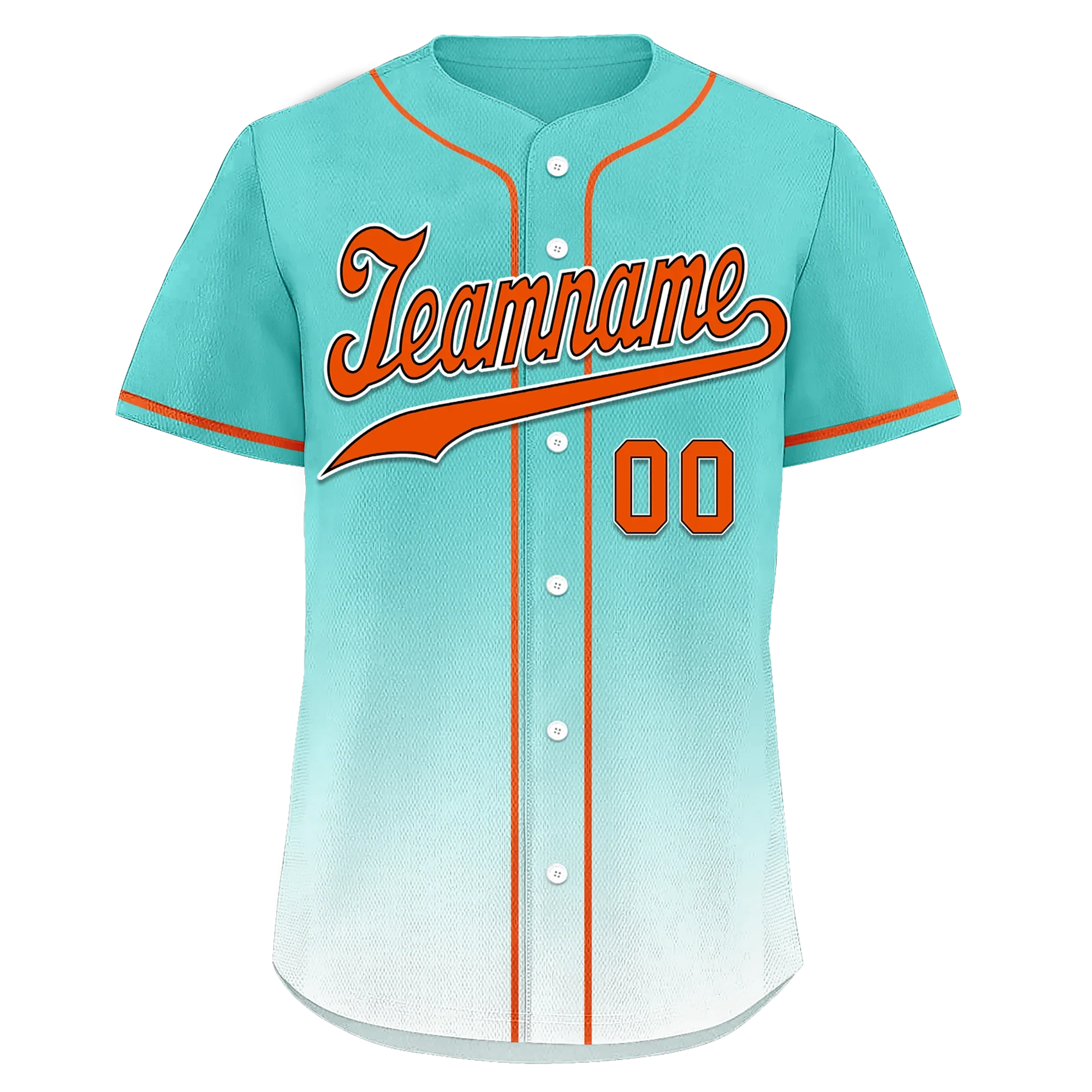Custom Cyan White Fade Fashion Personalized Authentic Baseball Jersey BSBJ01-D0a70e8 - Coolcustomize
